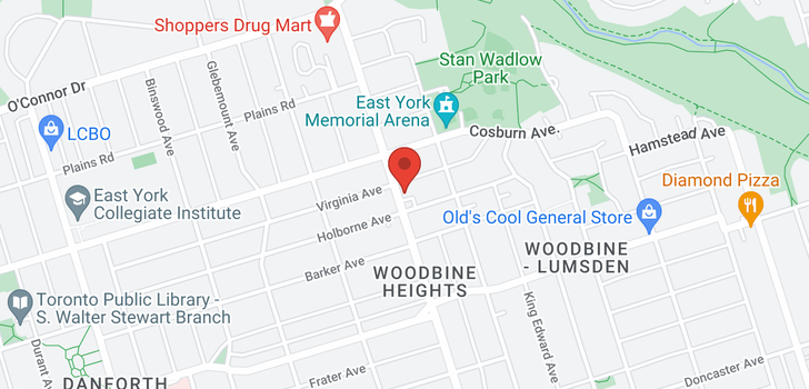 map of 1323 WOODBINE AVE
